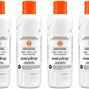 Four everydrop EDR2RXD1 Filter 2 refrigerator water filters with orange caps
