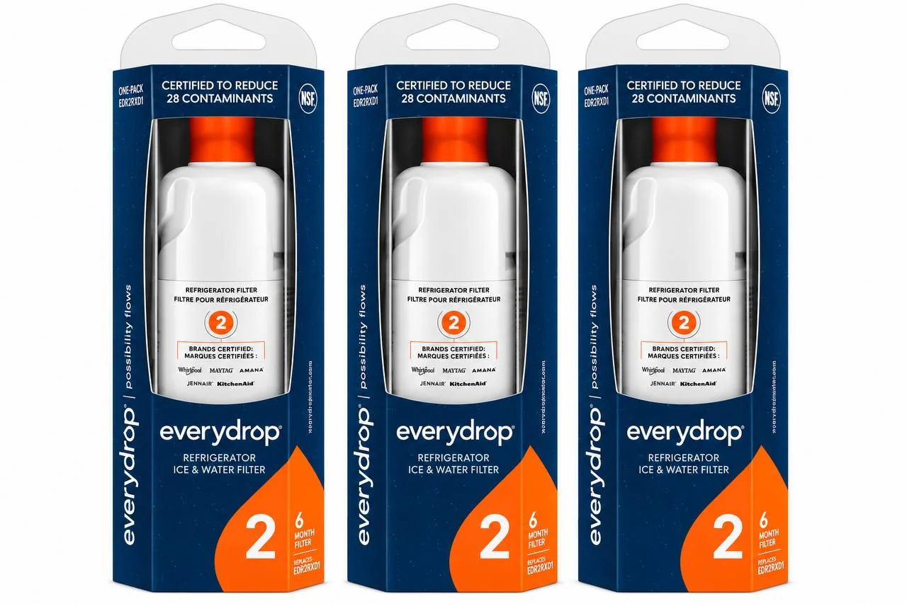 Three everydrop EDR2RXD1 Filter 2 boxes, certified to reduce 28 contaminants