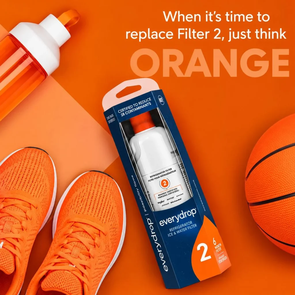everydrop Filter 2 EDR2RXD1 orange filter packaging